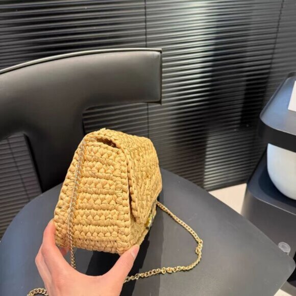 Celine Beige Woven Crossbody Bag - Picture 4 of 9